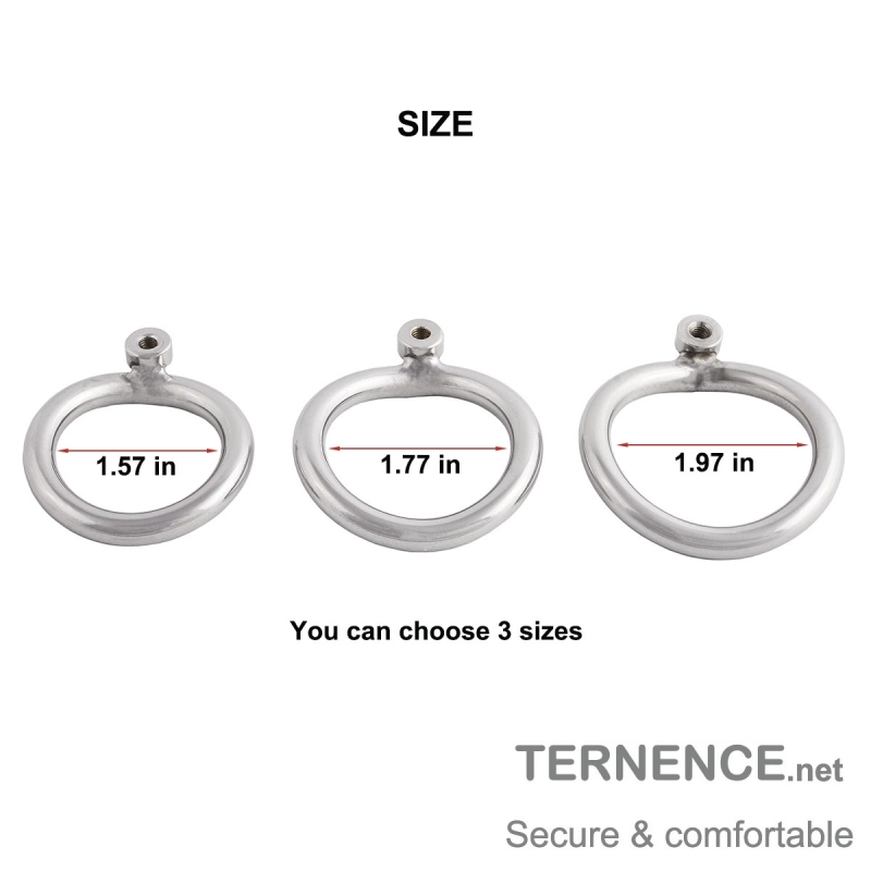 TERNENCE Male Chastity Device Cock Cage Base Ring Spares 304 Stainless Single nut Ergonomic Design