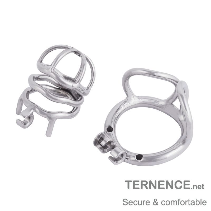 TERNENCE Steel Chastity Cage with Ergonomic Design Splitter Base Ring for Male SM Penis Exercise Sex Toys