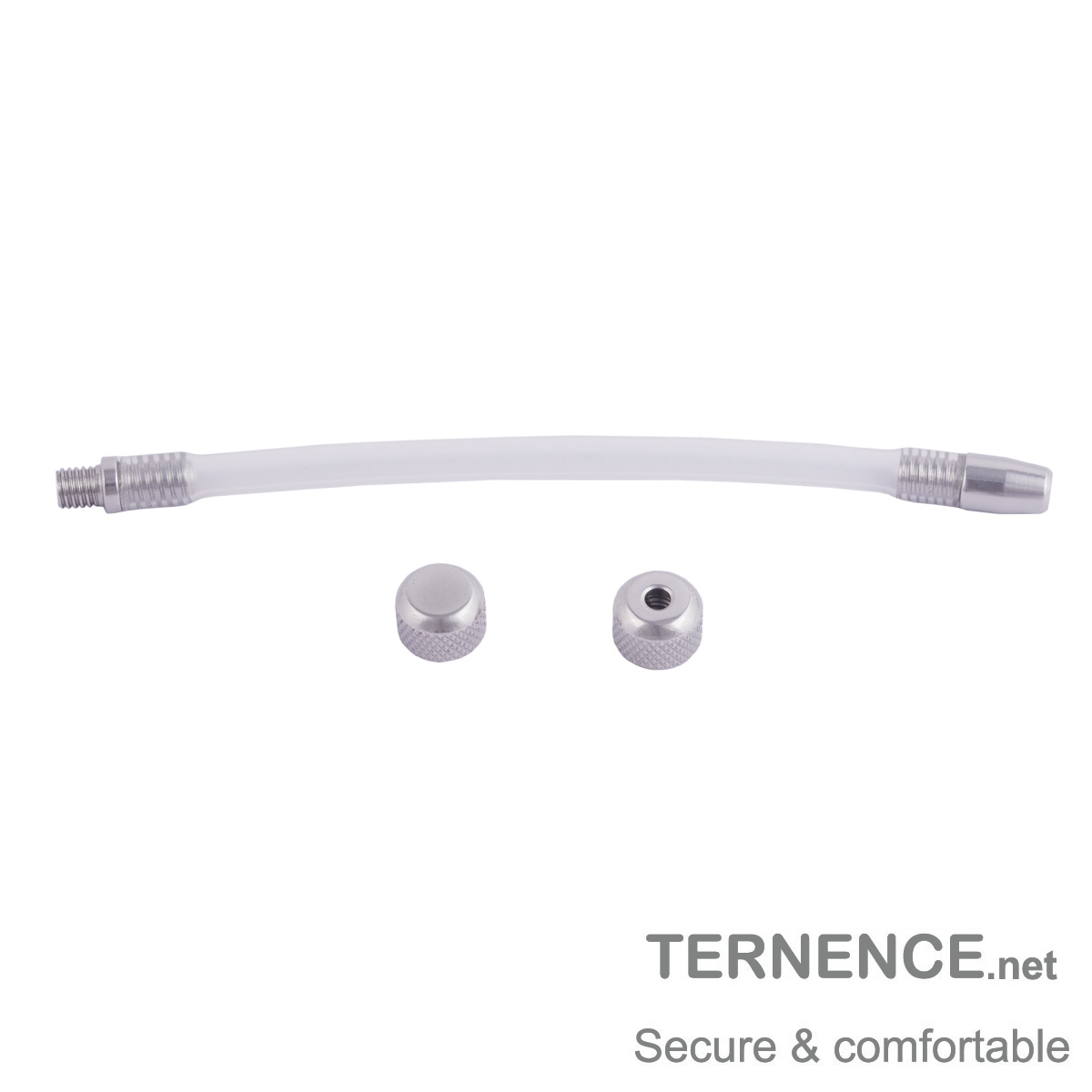 TERNENCE Male Stainless Steel Chastity Cock Cage Accessories Universal 8mm Silicone Tubing with a Perforated nut + a Non-Hole Nutt (Q15)