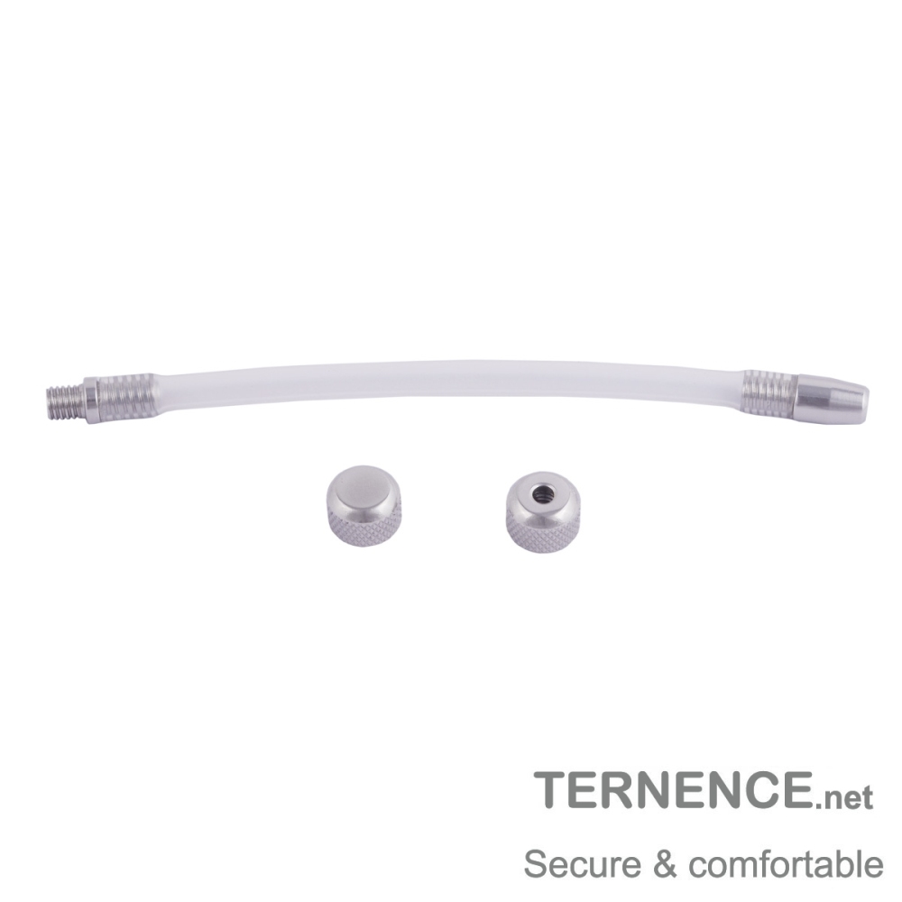 TERNENCE Male Stainless Steel Chastity Cock Cage Accessories Universal 8mm Silicone Tubing with a Perforated nut + a Non-Hole Nutt (Q15)