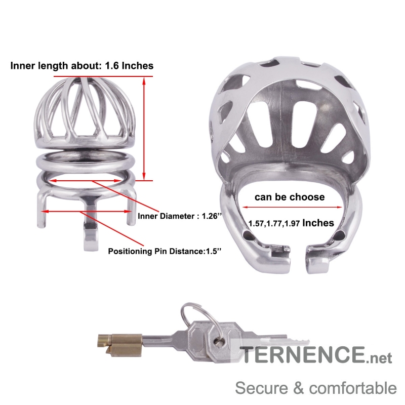 TERNENCE Metal Chastity Cage Device with Ergonomic Design Wrapped Scrotum Ring for Male SM Penis Exercise Sex Toys