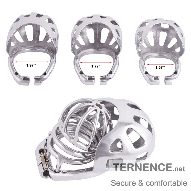 TERNENCE Metal Chastity Cage Device with Ergonomic Design Wrapped Scrotum Ring for Male SM Penis Exercise Sex Toys