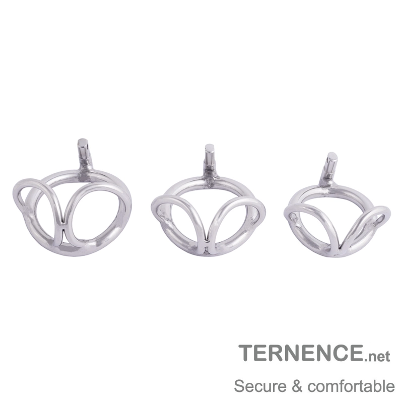 TERNENCE Male Chastity Device Stainless Steel Cock Cage Penis Ring with Padlock for Adult Game Sex Toy