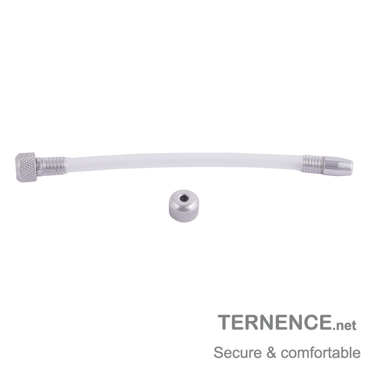 TERNENCE Male Stainless Steel Chastity Cock Cage Accessories Universal 8mm Silicone Tubing with a Perforated nut + a Non-Hole Nutt (Q15)