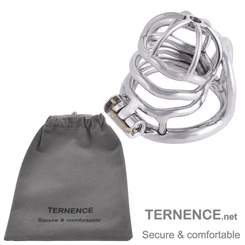 TERNENCE Steel Chastity Cage with Ergonomic Design Splitter Base Ring for Male SM Penis Exercise Sex Toys