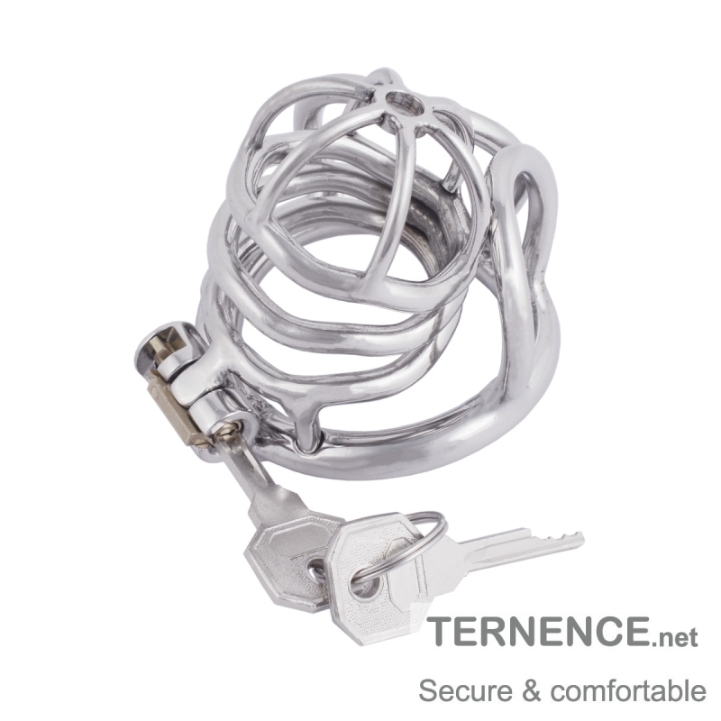 TERNENCE Steel Chastity Cage with Ergonomic Design Splitter Base Ring for Male SM Penis Exercise Sex Toys