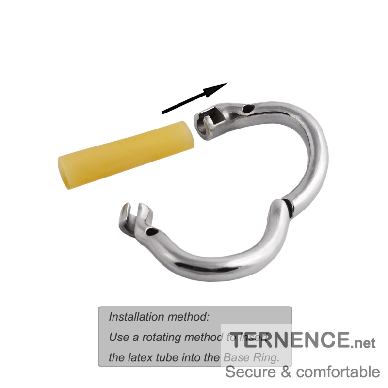 TERNENCE Ergonomic Design Chastity Device Cock Cage Base Hinged Ring Accessories 50mm Latex Tube H105 (2 Pack)