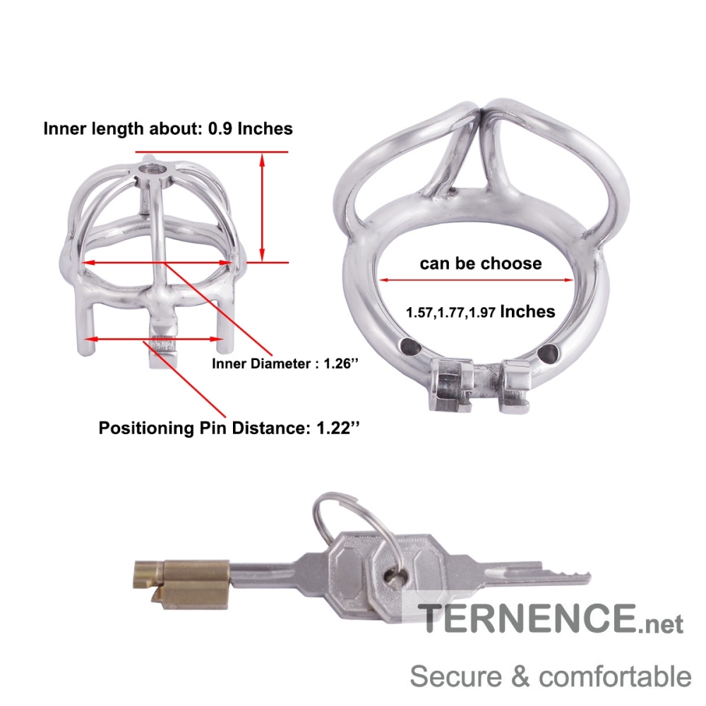 TERNENCE Male Chastity Device Small 304 Steel Stainless Comfortable Ergonomic Design Closed Ring Cock Cage Men