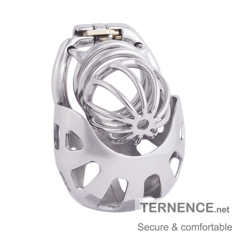 TERNENCE Metal Chastity Cage Device with Ergonomic Design Wrapped Scrotum Ring for Male SM Penis Exercise Sex Toys