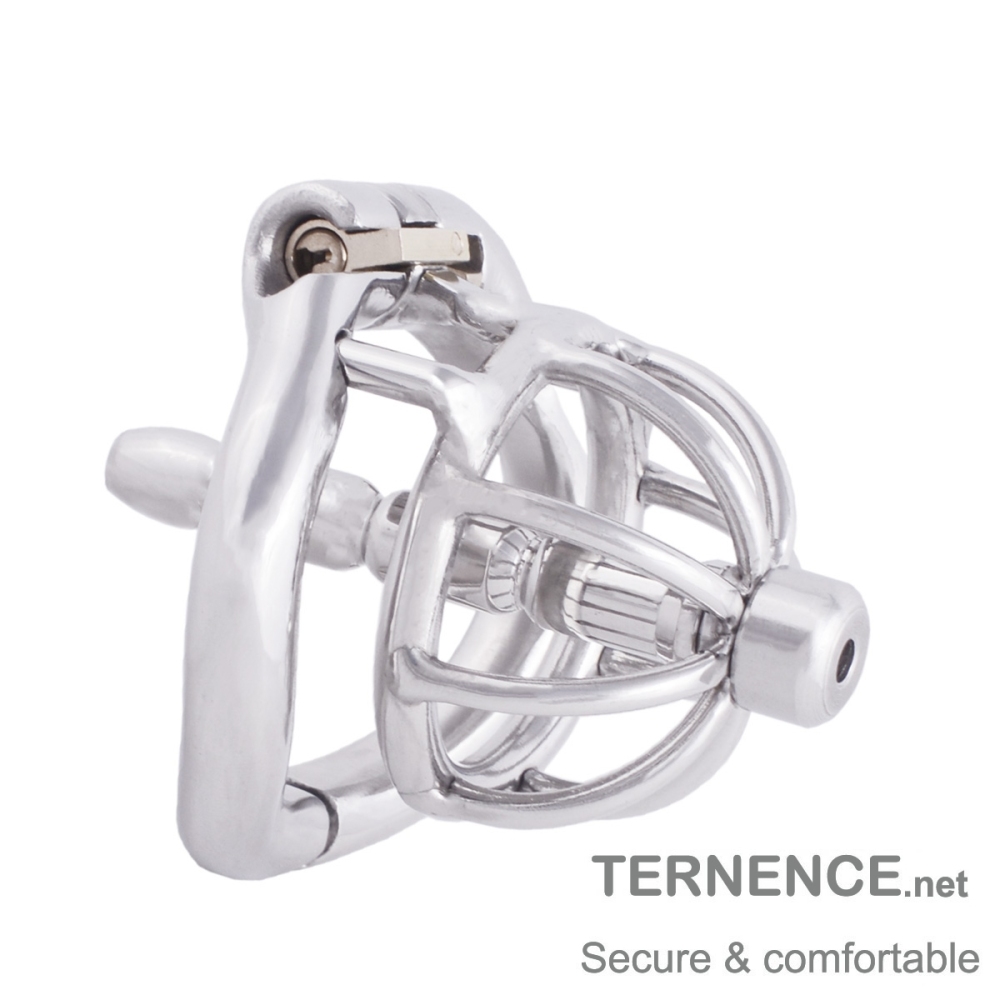 TERNENCE Chastity Locked Small Male Ergonomic Design Cock Cage with Urethral Tube