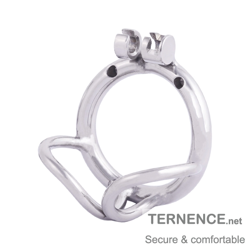 TERNENCE Male Cock Cage Base Ring Ergonomic Design Stainless Steel Chastity Device Closed Ring with Scrotal Splitter