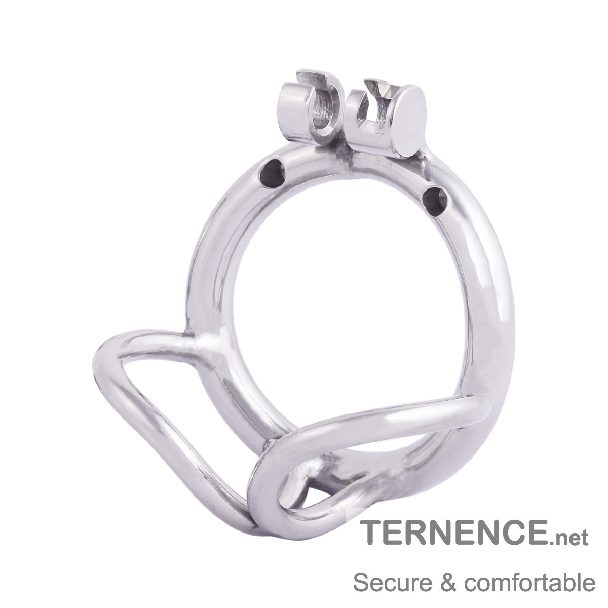 TERNENCE Male Cock Cage Base Ring Ergonomic Design Stainless Steel Chastity Device Closed Ring with Scrotal Splitter
