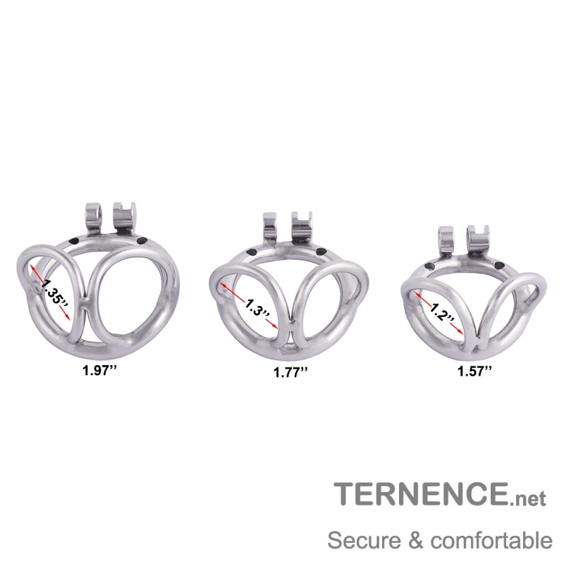 TERNENCE Male Cock Cage Base Ring Ergonomic Design Stainless Steel Chastity Device Closed Ring with Scrotal Splitter