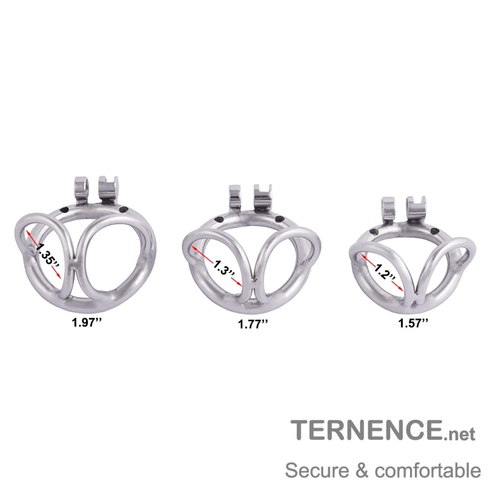 TERNENCE Male Cock Cage Base Ring Ergonomic Design Stainless Steel Chastity Device Closed Ring with Scrotal Splitter