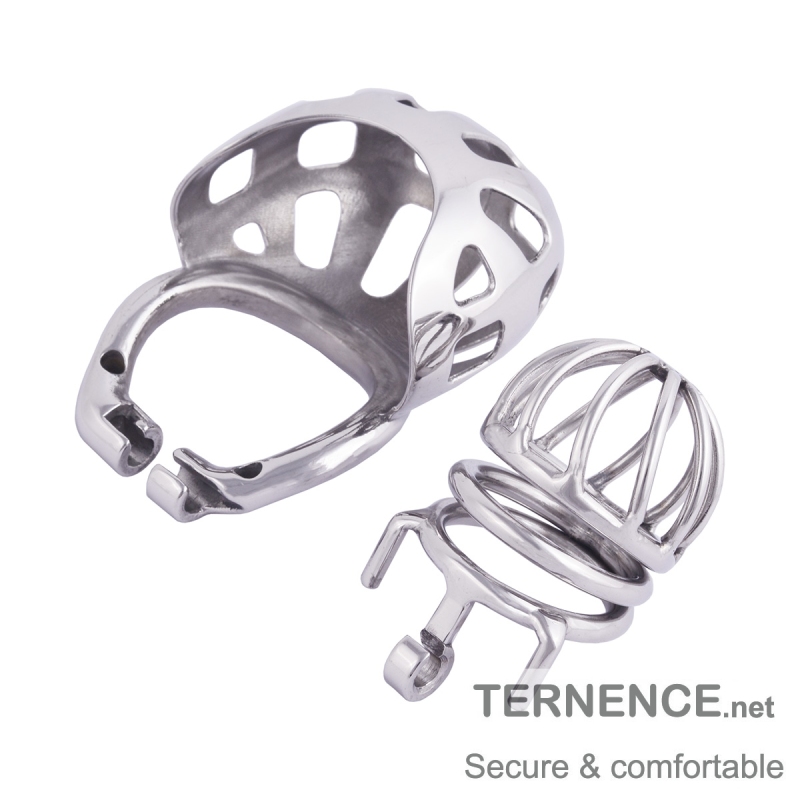 TERNENCE Male Cock Cage Device Base Ring Ergonomic Design 304 Stainless Steel Chastity Device Ring with Scrotal Wrapper