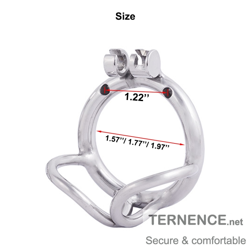 TERNENCE Male Cock Cage Base Ring Ergonomic Design Stainless Steel Chastity Device Closed Ring with Scrotal Splitter