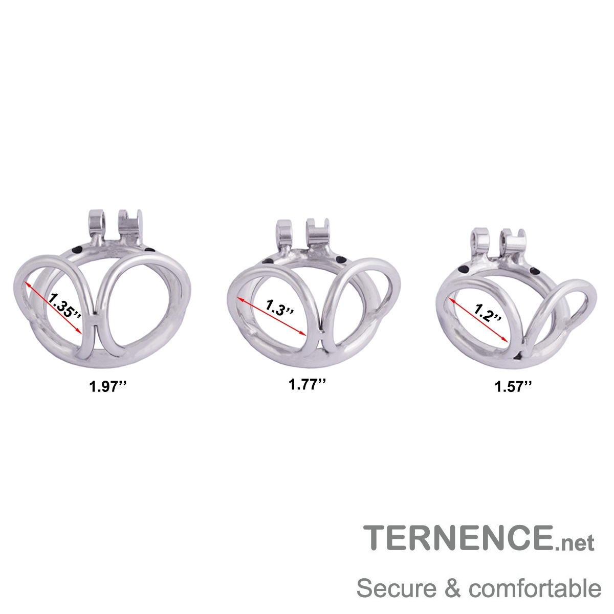 TERNENCE Male Chastity Cage Base Ring 304 Stainless Steel Cage Closed Ring with Scrotal Splitter