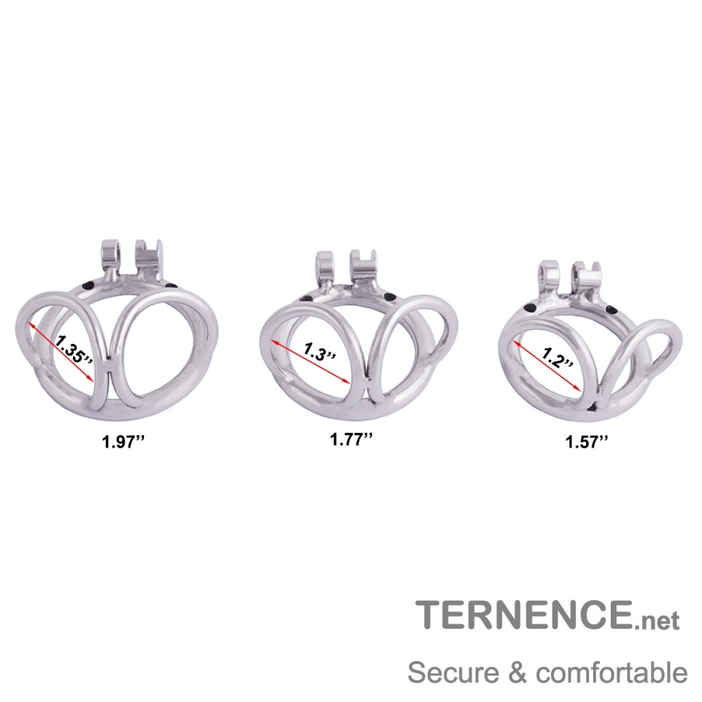 TERNENCE Male Chastity Cage Base Ring 304 Stainless Steel Cage Closed Ring with Scrotal Splitter