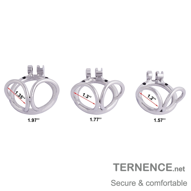 TERNENCE Male Chastity Cage Base Ring 304 Stainless Steel Cage Closed Ring with Scrotal Splitter