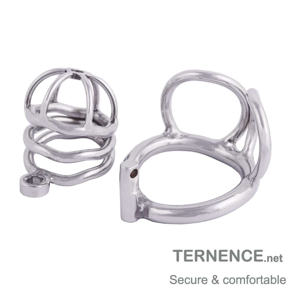 TERNENCE Male Chastity Device Base Ring Ergonomic Design 304 Stainless Steel Cock Cage Closed Ring with Scrotal Splitter