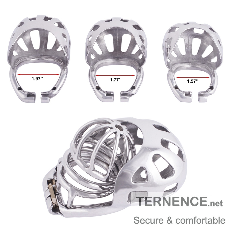 TERNENCE Male Cock Cage Device Base Ring Ergonomic Design 304 Stainless Steel Chastity Device Ring with Scrotal Wrapper