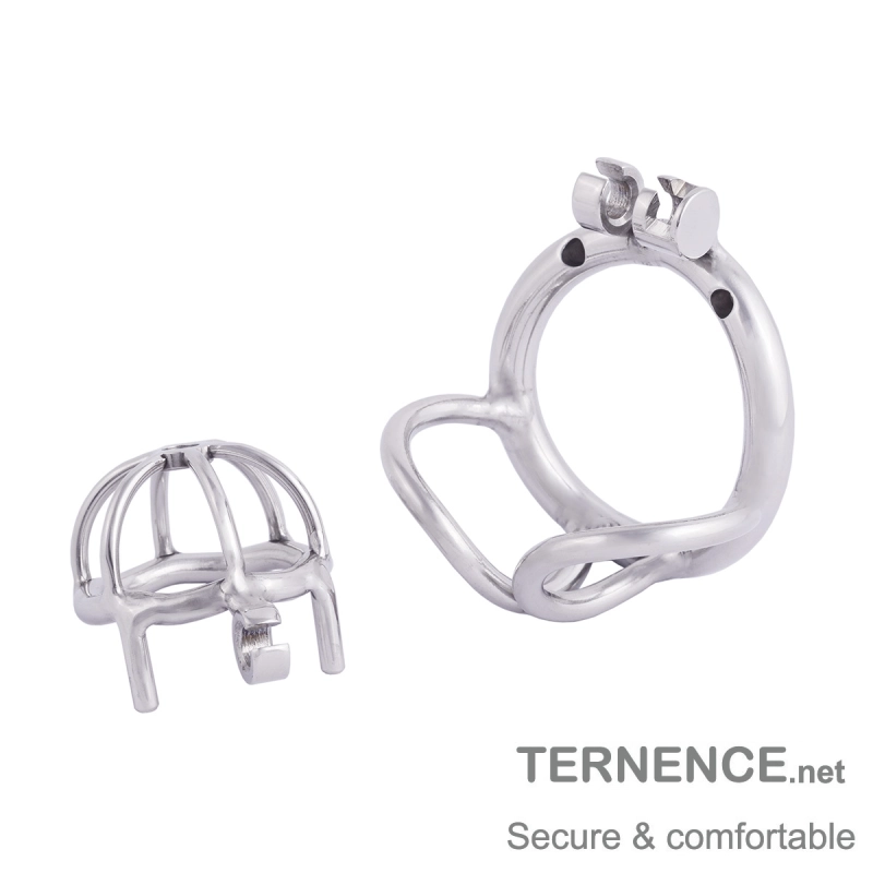 TERNENCE Male Cock Cage Base Ring Ergonomic Design Stainless Steel Chastity Device Closed Ring with Scrotal Splitter