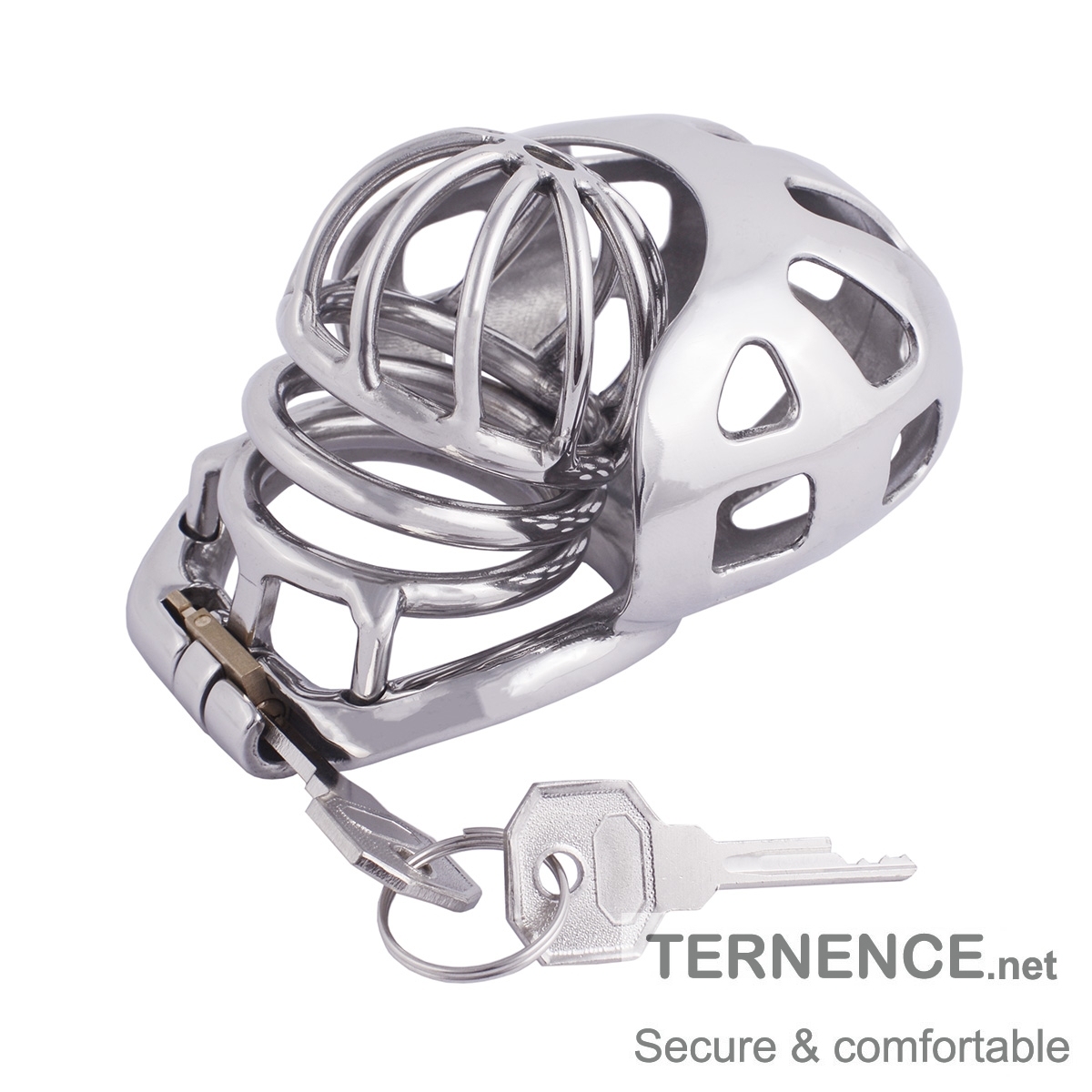 TERNENCE Male Cock Cage Device Base Ring Ergonomic Design 304 Stainless Steel Chastity Device Ring with Scrotal Wrapper