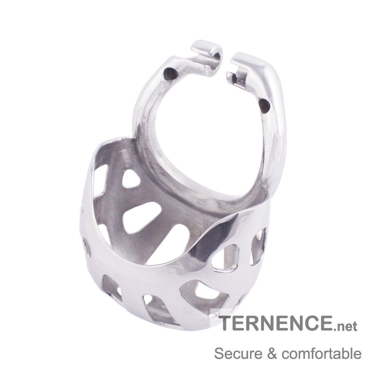 TERNENCE Male Cock Cage Device Base Ring Ergonomic Design 304 Stainless Steel Chastity Device Ring with Scrotal Wrapper