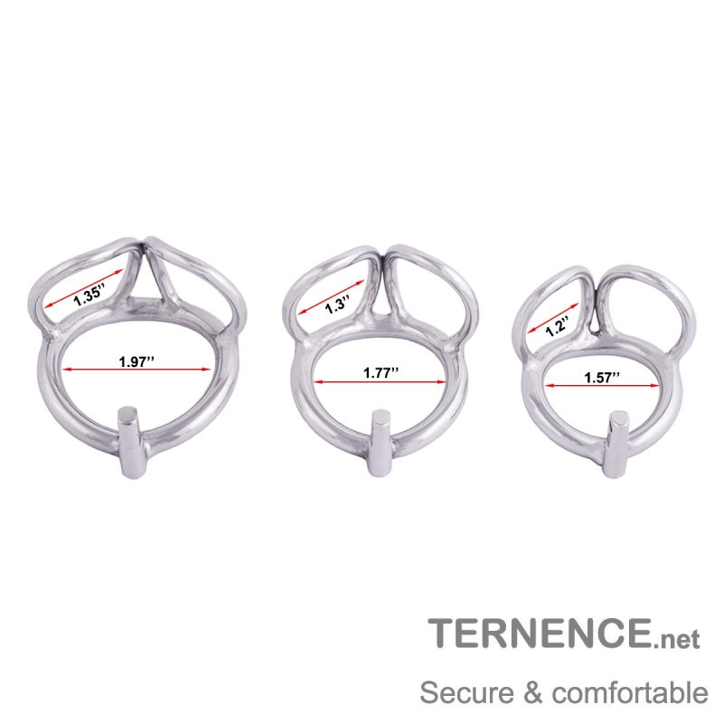 TERNENCE Male Chastity Device Base Ring Ergonomic Design 304 Stainless Steel Cock Cage Closed Ring with Scrotal Splitter