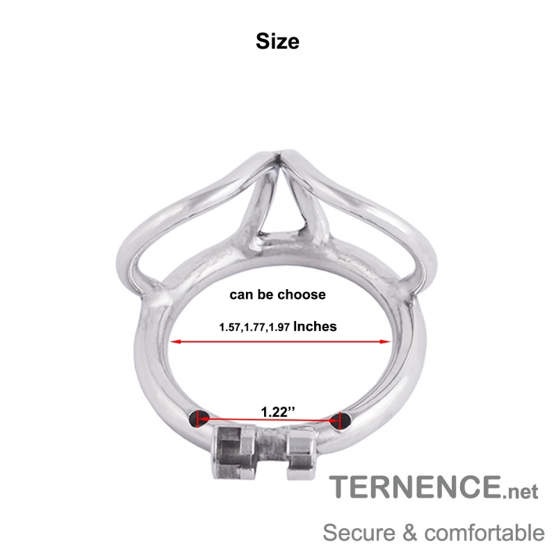 TERNENCE Male Chastity Cage Base Ring 304 Stainless Steel Cage Closed Ring with Scrotal Splitter