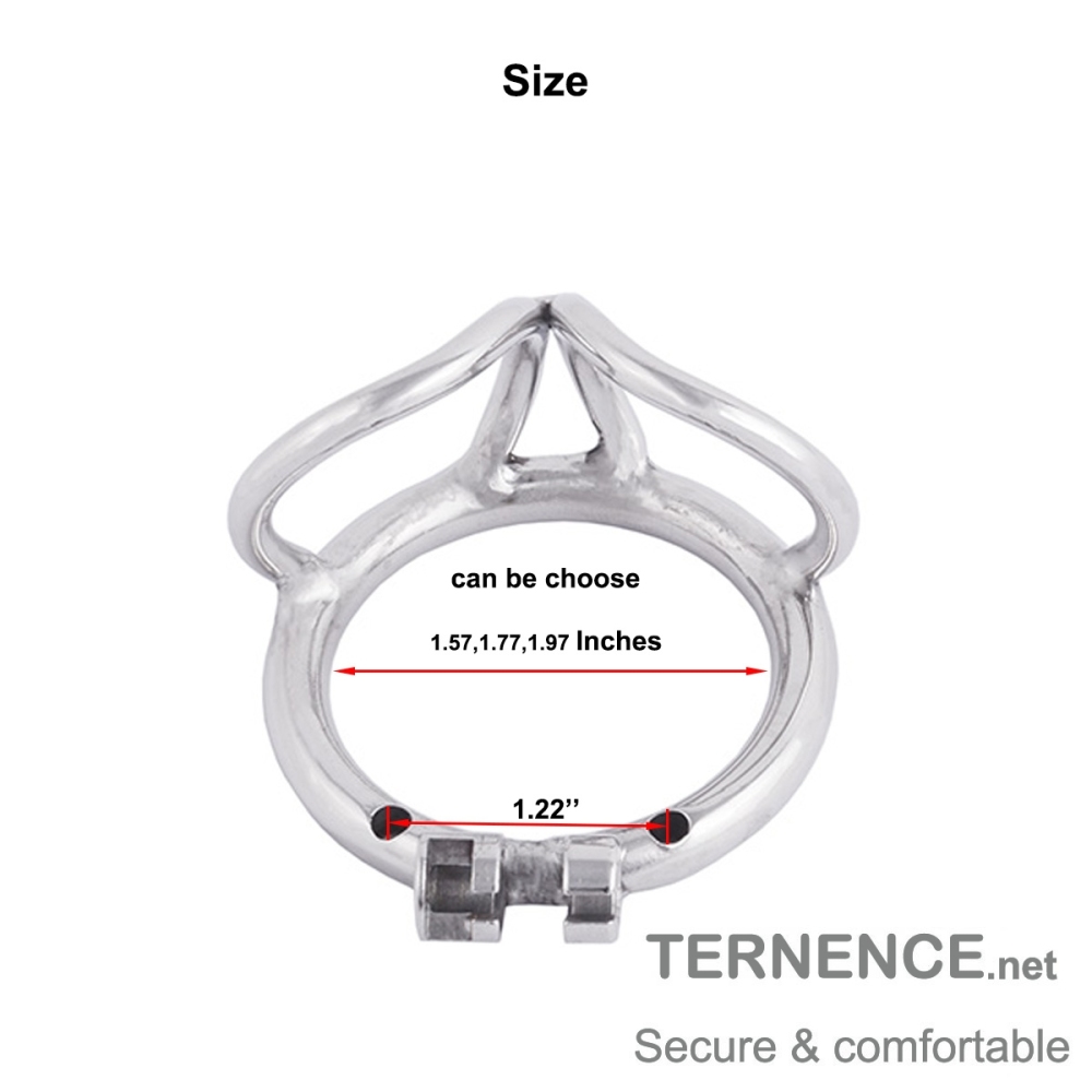 TERNENCE Male Chastity Cage Base Ring 304 Stainless Steel Cage Closed Ring with Scrotal Splitter