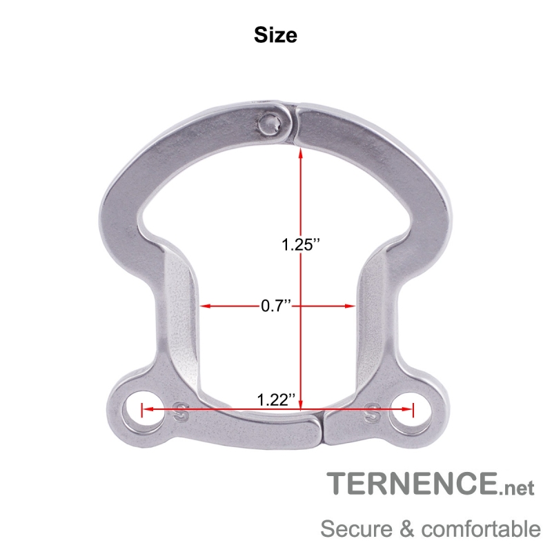 TERNENCE Men's Virginity Lock Belt Male Chastity Cock Cage Anti-Off Ring (for Testis Separation Base Ring：31mm/ 1.22’’)