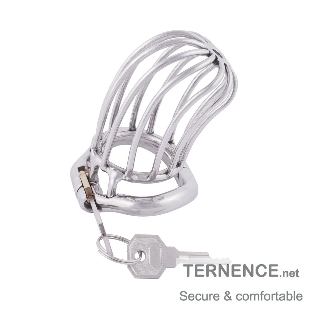 TERNENCE Chastity Locked 304 Stainless Steel Long Section of The cage Men Chastity Lock