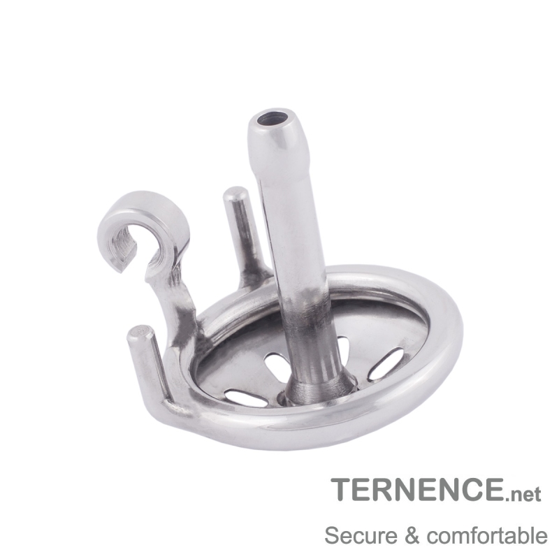 TERNENCE Mens Chastity Cages Ergonomic Design Hinged Ring Short Cage with Steel Urinary Catheter