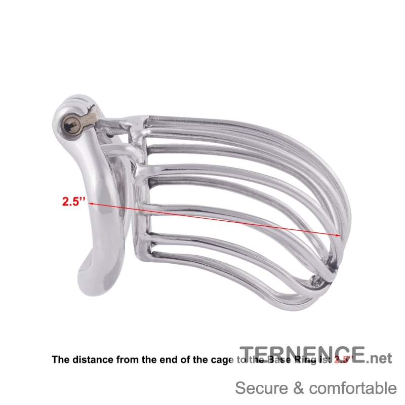 TERNENCE Chastity Locked 304 Stainless Steel Long Section of The cage Men Chastity Lock