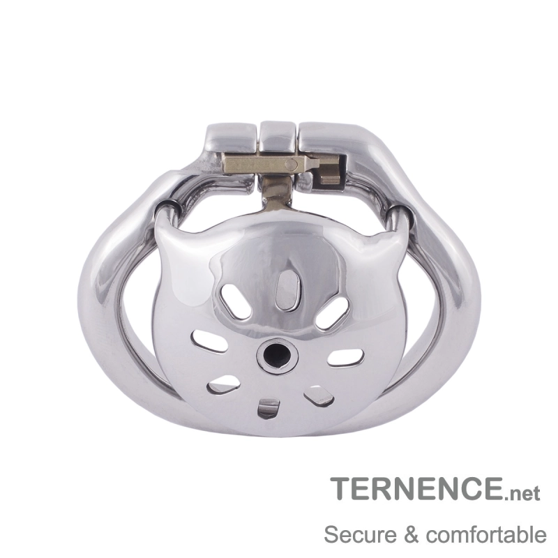 TERNENCE Mens Chastity Cages Ergonomic Design Hinged Ring Short Cage with Steel Urinary Catheter