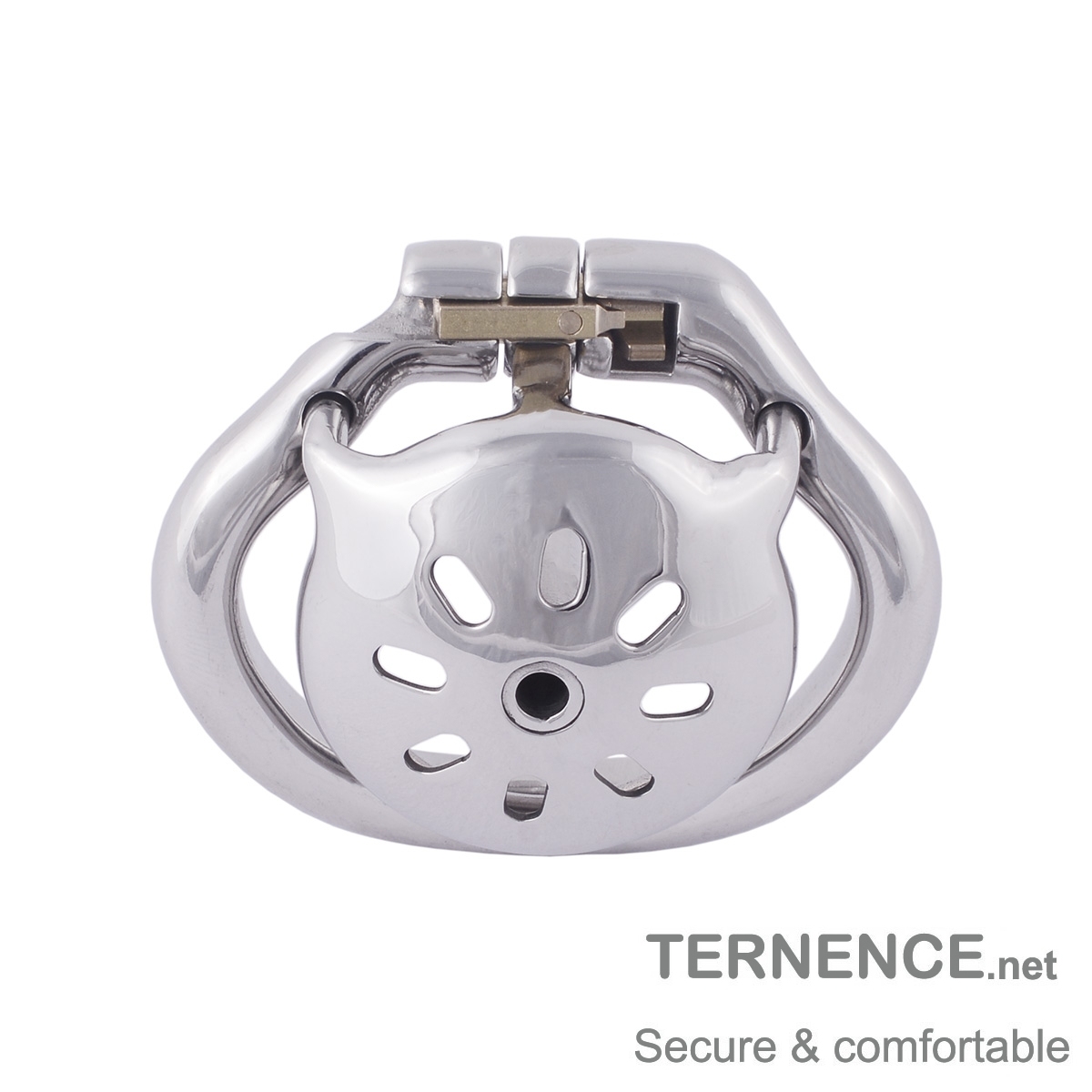 TERNENCE Mens Chastity Cages Ergonomic Design Hinged Ring Short Cage with Steel Urinary Catheter