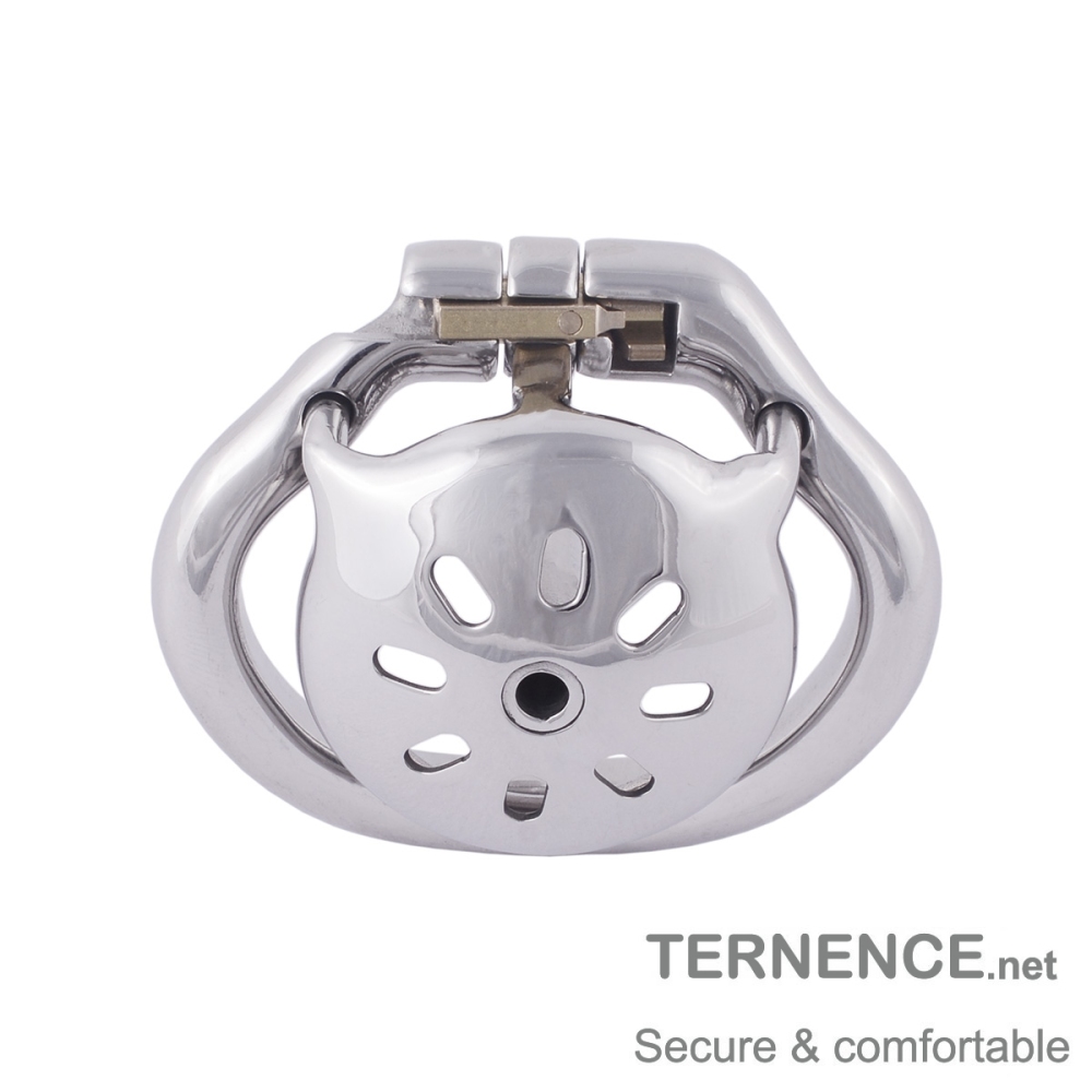 TERNENCE Mens Chastity Cages Ergonomic Design Hinged Ring Short Cage with Steel Urinary Catheter