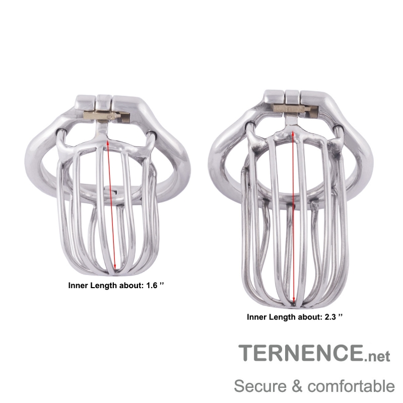 TERNENCE Chastity Locked 304 Stainless Steel Long Section of The cage Men Chastity Lock