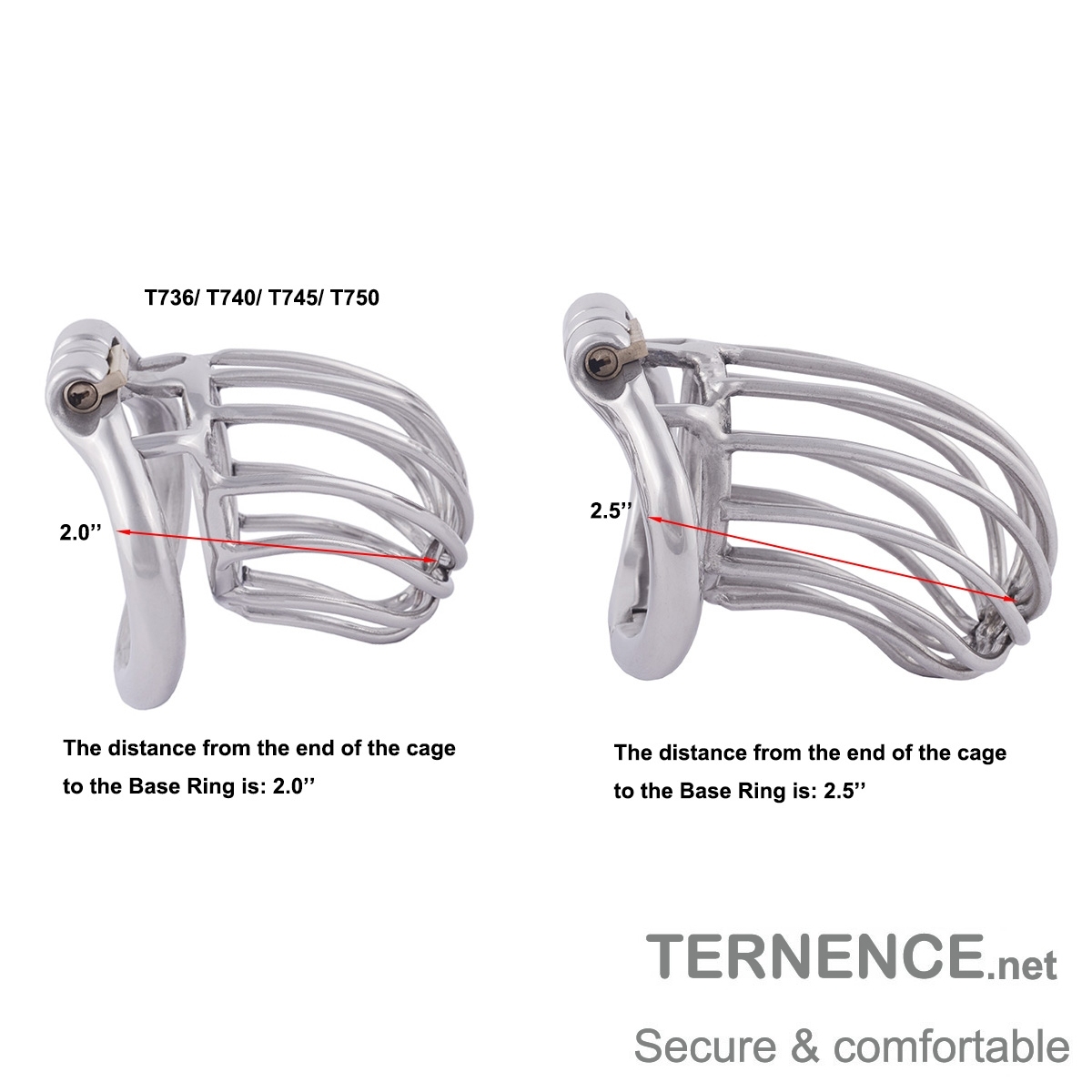 TERNENCE Chastity Locked 304 Stainless Steel Long Section of The cage Men Chastity Lock
