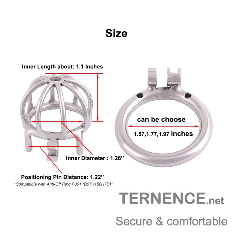 TERNENCE Chastity Cock Cage 304 Stainless Steel Adult Game Sex Toy  for Closed Ring (only cages do not include rings and locks)