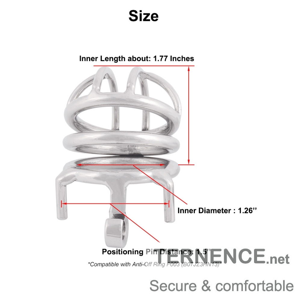 TERNENCE Stealth Convenient Lock Chastity Cage Device for Hinged Ring (only cages do not include rings and locks)