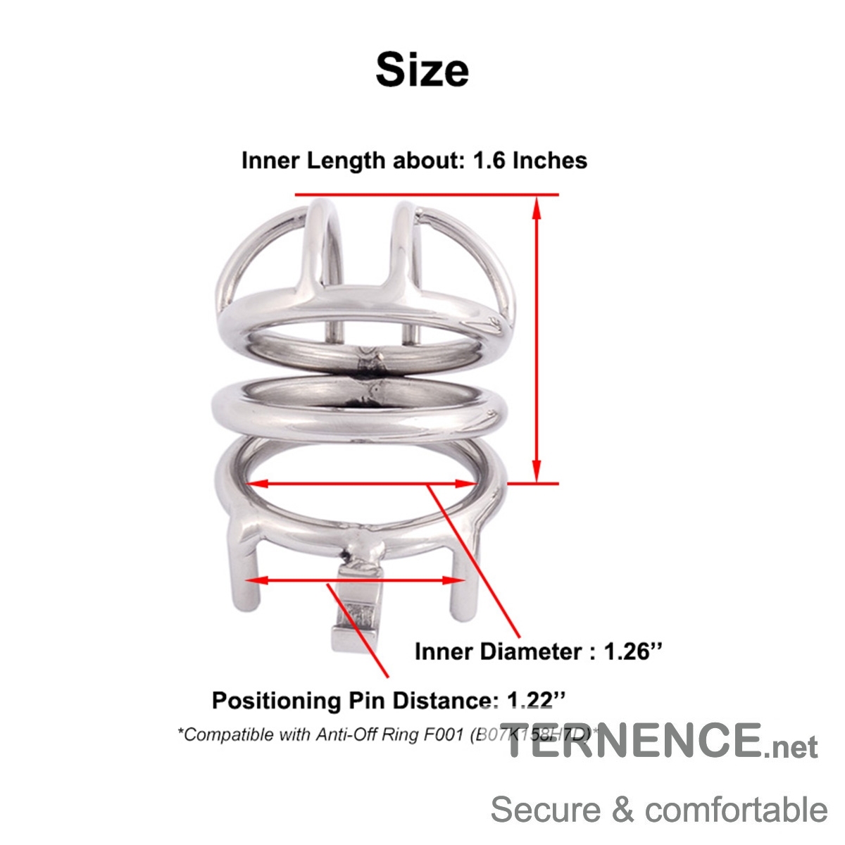 TERNENCE Metal Male Chastity Device Cock Cage Adult Game Sex Toy for Closed Ring (only cages do not include rings and locks)