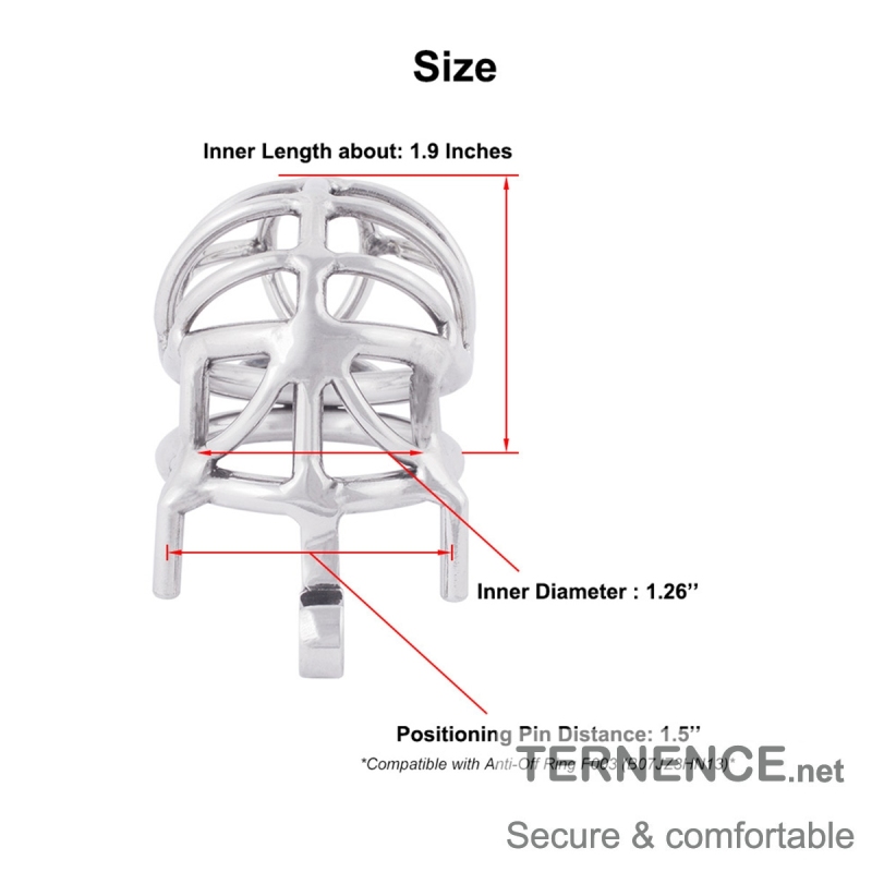 TERNENCE Metal Male Chastity Device Steel Stainless Cock Cage Adult Game Sex Toy (only cages do not include rings and locks)