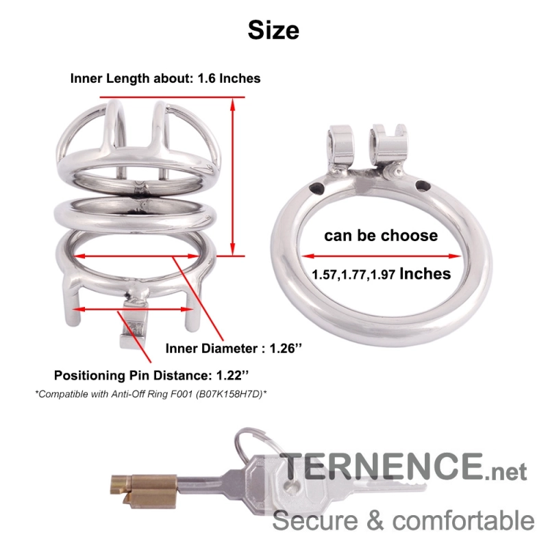 TERNENCE Male Chastity Cock Cage Adult Game Sex Toy with Anti-Off Ring