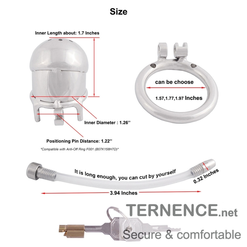 TERNENCE Male Cock Cage Penis Lock Device with Fetish Erotic Sex Toys for Men with Urethral Tube