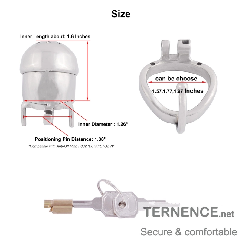 TERNENCE Male Chastity Cage Stealth Lock for Adults Solitary Extreme Confinement Cage