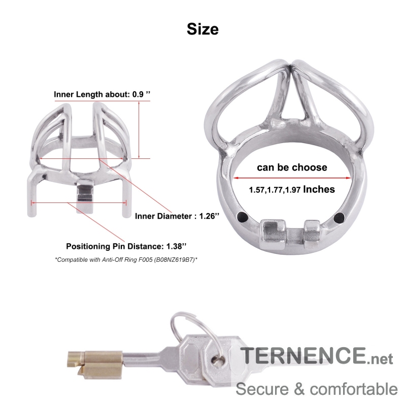 TERNENCE Small Male Cock Cage Comfortably Men Chastity Lock Belt 304 Stainless Steel Chastity Cage