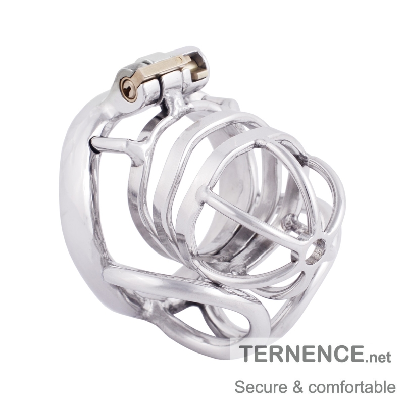 TERNENCE Male Cock Cage Stainless Steel Chastity Device, Comfortable Male Cock Cage Adult Game Sex Toy