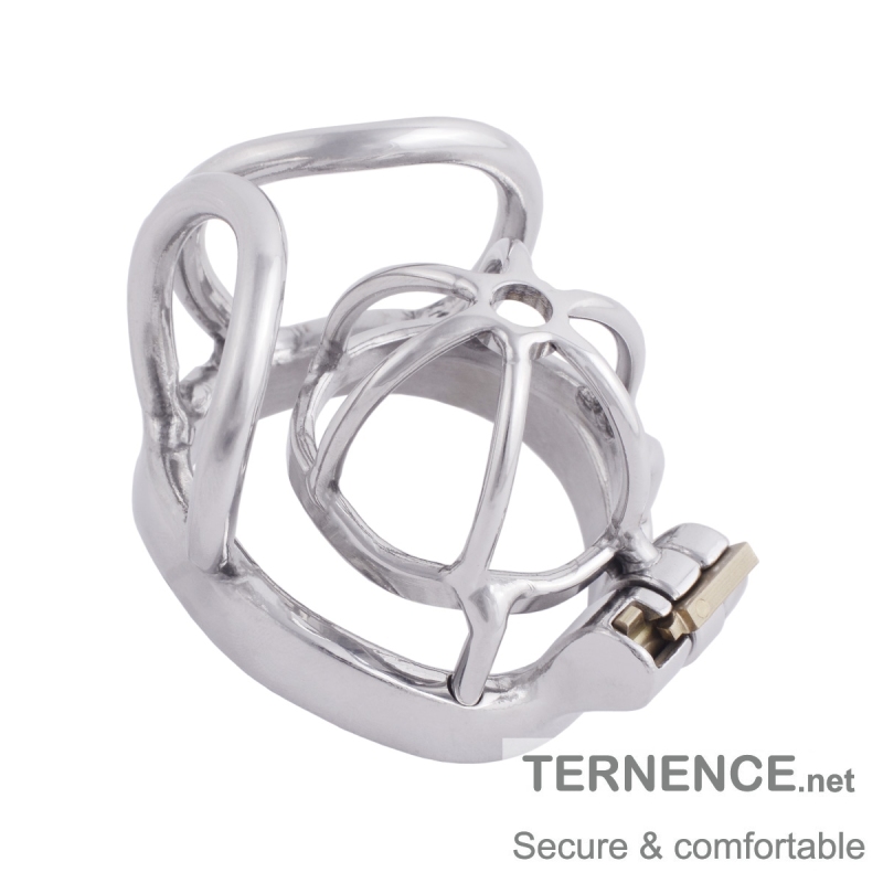 TERNENCE Male Chastity Device Base Ring Ergonomic Design Stainless Steel Cock Cage Closed Ring with Scrotal Splitter